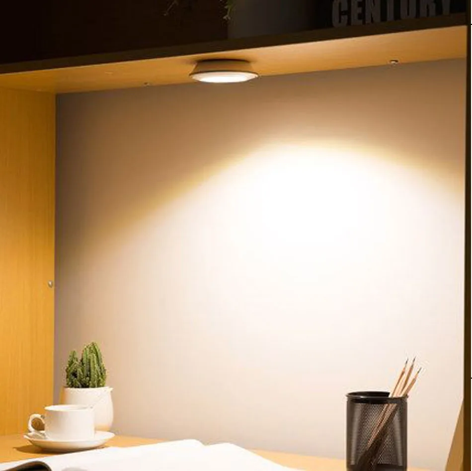 LED Under Cabinet Light Round Closet Shelf Lighting Under Kitchen Cupboard Lamps 220V Counter Showcase Bookshelf Exhibition Lamp14