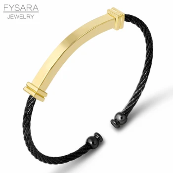 FYSARA Wholesale Cable Wire Cuff Bracelet Stainless Steel Black Thin Twisted Link Tag Bracelets Couple Trendy Jewelry Custom
FYSARA Wholesale Cable Wire Cuff Bracelet Stainless Steel Black Thin Twisted Link Tag Bracelets Couple Trendy Jewelry Custom