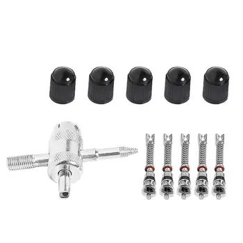 Tire Valve Service Kit 4 Valve Cores+ 4 Valve Cap+1 4-Way Valve Stem Repair Tool 
Tire Valve Service Kit 4 Valve Cores+ 4 Valve Cap+1 4-Way Valve Stem Repair Tool