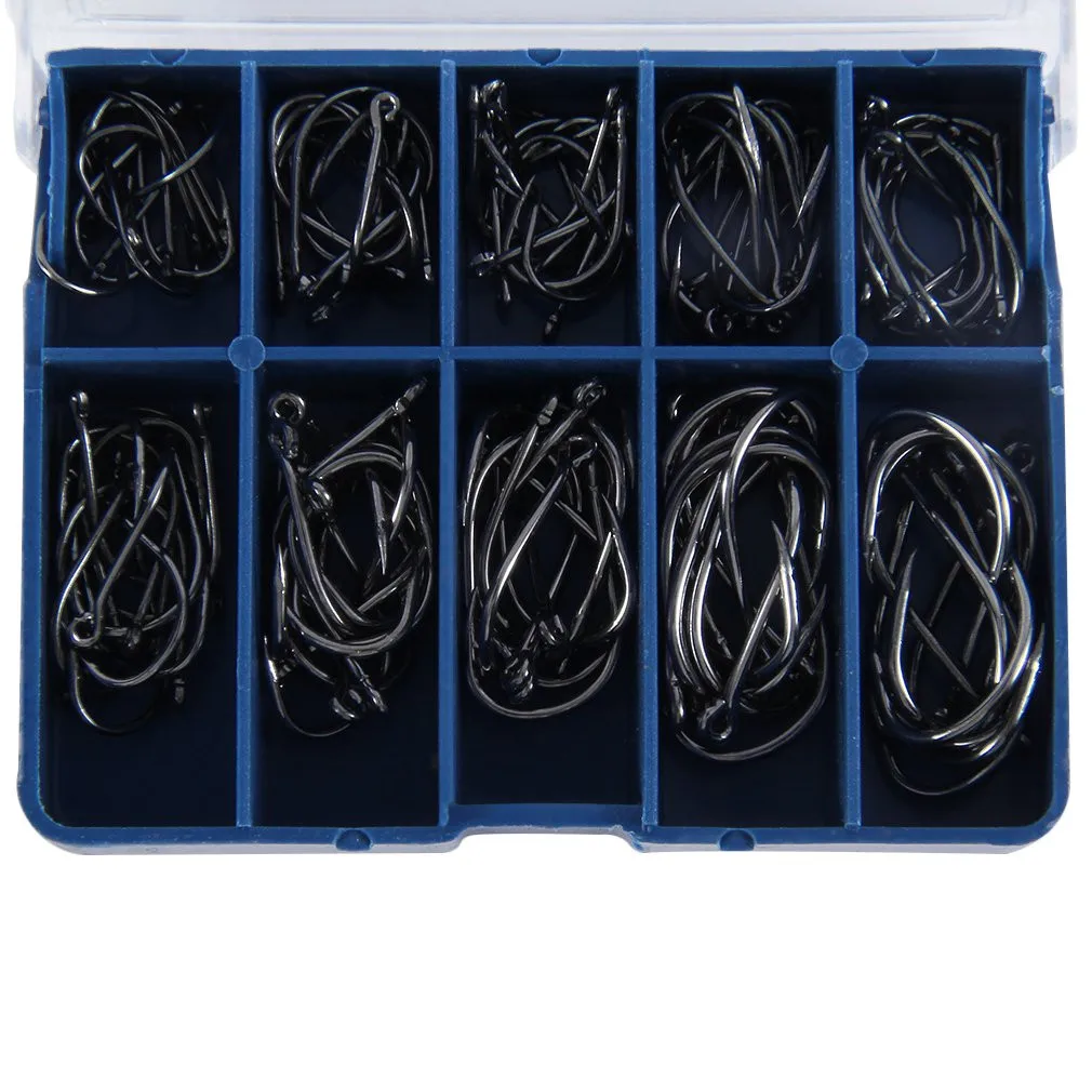 High Quality 10 Sizes 80Pcs Steel Fishing Sharpened Hooks with Box 10 Compartments Fish Tackle Sharpened Hooks Gadgets Set
High Quality 10 Sizes 80Pcs Steel Fishing Sharpened Hooks with Box 10 Compartments Fish Tackle Sharpened Hooks Gadgets Set