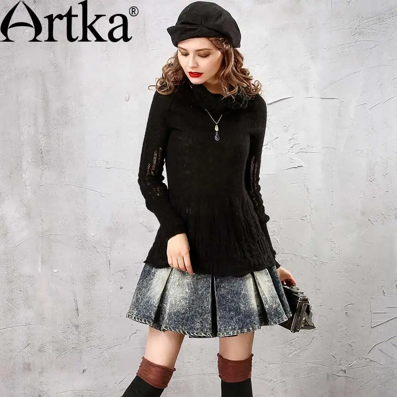 ARTKA Women's Autumn New Vintage Ruffles Decoration Sweater Solid Color Elegant Romantic All-Match Pullover YB19059Q
ARTKA Women's Autumn New Vintage Ruffles Decoration Sweater Solid Color Elegant Romantic All-Match Pullover YB19059Q