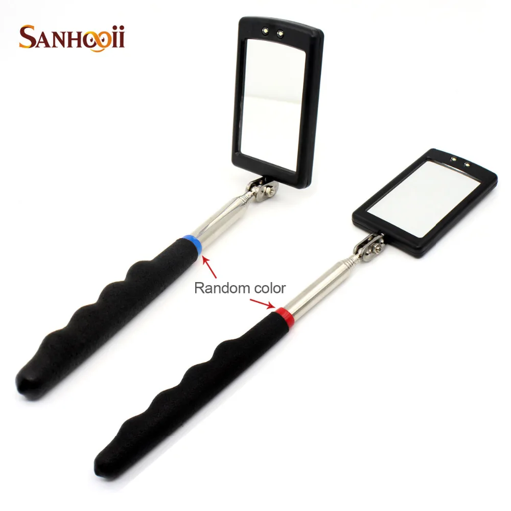 Vehicle Repair LED Light Telescopic Inspection Mirror Adjustable Chassis 3 Sizes