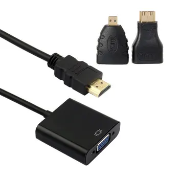 Jimier Black Color HDMI Source to VGA Female Output Cable with Micro & Mini HDMI Adapter for Projector Monitor PC Laptop
Jimier Black Color HDMI Source to VGA Female Output Cable with Micro & Mini HDMI Adapter for Projector Monitor PC Laptop