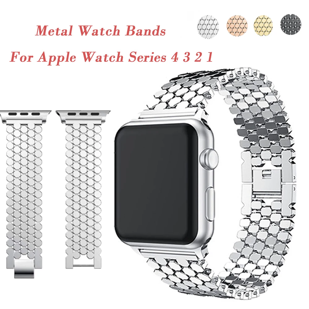 38 40 42 44mm Creative Metal Watch Bands For Apple Watch Series 4 3 2 1 Stainless Steel Replacement Strap Bracelet For iWatch
38 40 42 44mm Creative Metal Watch Bands For Apple Watch Series 4 3 2 1 Stainless Steel Replacement Strap Bracelet For iWatch