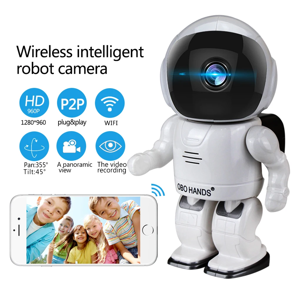 Robot camera Wifi 960P 1.3MP HD Wireless IP Camera PTZ Two Way Audio P2P Indoor Night Vision Wi-fi Network Baby Monitor Security
Robot camera Wifi 960P 1.3MP HD Wireless IP Camera PTZ Two Way Audio P2P Indoor Night Vision Wi-fi Network Baby Monitor Security