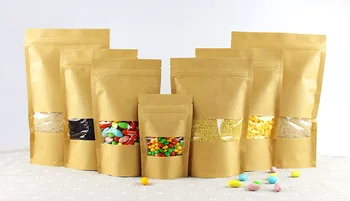 18*26+4cm 50pcs Stand Up Clear Window Brown kraft paper bags with Zipper lock for Food/Tea/Nut/Coffee Resealable Packaging Bag
18*26+4cm 50pcs Stand Up Clear Window Brown kraft paper bags with Zipper lock for Food/Tea/Nut/Coffee Resealable Packaging Bag