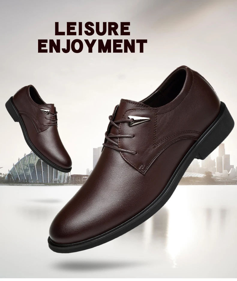 MVVT Plus Size Genuine Leather Dress Shoes Fashion Pointed Toe Men Oxfords High Quality Men Shoes Solid Men Flats Shoes 14