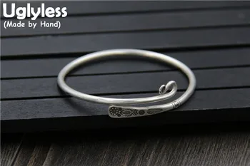 Uglyless Real S 925 Sterling Silver Women Ethnic Opening Bangles Handmade Carved Fish Flowers Vintage Bangle Curved Fine Jewelry
Uglyless Real S 925 Sterling Silver Women Ethnic Opening Bangles Handmade Carved Fish Flowers Vintage Bangle Curved Fine Jewelry
