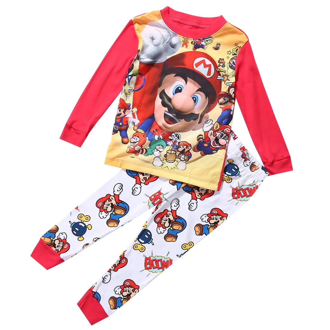 Детская Пижама pudcoco для маленьких мальчиков одежда сна из хлопка в стиле Super Mario
