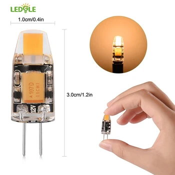 

LEDGLE 8Pcs G4 LED Lamp Bulbs 1.5W LED Light Bulbs Set 120lm Warm White Non-dimmable Bulb Wide Beam Angle Equivalent COB Lights