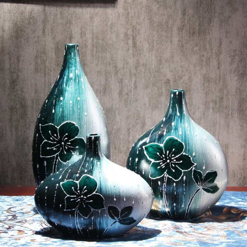 Neoclassical Decorative Decoration European Hand-painted Set Three Vase Simple Vase Furnishings Living Room Soft Assembly
Neoclassical Decorative Decoration European Hand-painted Set Three Vase Simple Vase Furnishings Living Room Soft Assembly