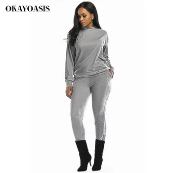 2017 Slim Elegant Women Rompers Jumpsuit Winter Velvet Two Pieces Outfits Bodysuit Long Sleeve 4 Color Sexy Bodycon Playsuit
2017 Slim Elegant Women Rompers Jumpsuit Winter Velvet Two Pieces Outfits Bodysuit Long Sleeve 4 Color Sexy Bodycon Playsuit