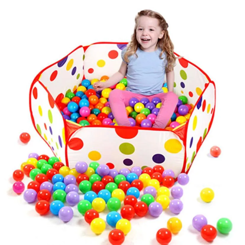 

Online star item Hot sale can't miss Good looking Pop up Hexagon Polka Dot Kids Ball Play Pool Tent Carry Tote Toy +50 Balls