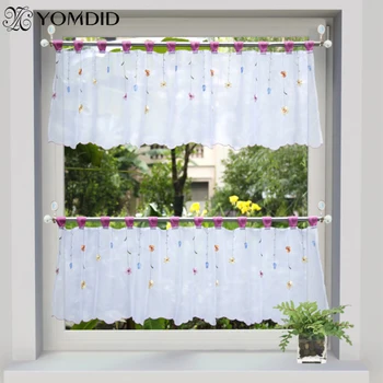 Wear Rod Floral Embroidery Short Curtain Pastoral Shade Kitchen Coffee Room Curtains Half Curtain Short Panel Drapes Valance
Wear Rod Floral Embroidery Short Curtain Pastoral Shade Kitchen Coffee Room Curtains Half Curtain Short Panel Drapes Valance