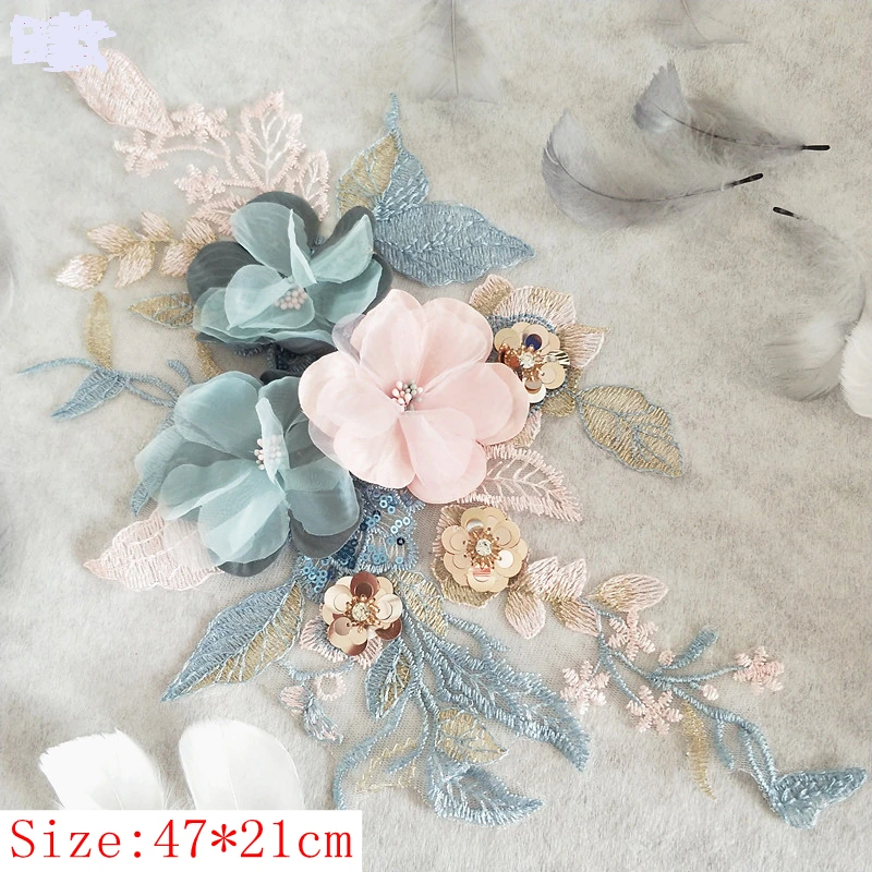 5pcs/lot HandMade 3D Embroidery Flower LACE Fabric 47*21cm for wedding dress decoration DIY accessories decoration F057
5pcs/lot HandMade 3D Embroidery Flower LACE Fabric 47*21cm for wedding dress decoration DIY accessories decoration F057