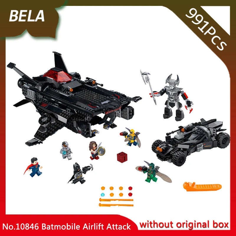 Bela 10846 991Pcs Super Hero Flying Fox Batmobile Airlift Attack Bricks Blocks Children Gift Toys Compatible Legoings 
Bela 10846 991Pcs Super Hero Flying Fox Batmobile Airlift Attack Bricks Blocks Children Gift Toys Compatible Legoings