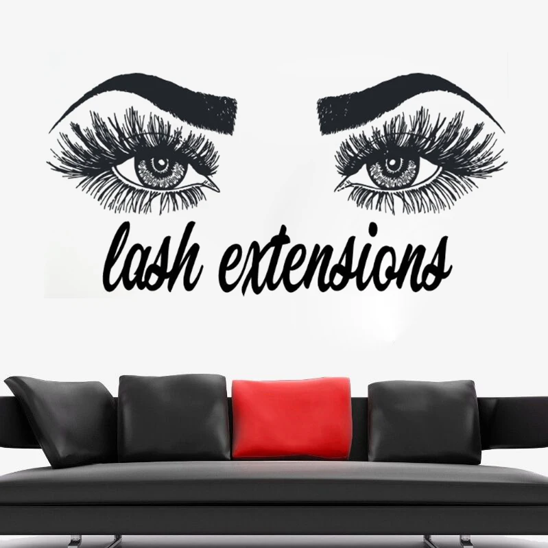 Lashes Extensions Wall Sticker Eyebrows Brows Make Up Wall Decals Beauty Salon Decoration Vinyl Lashes Sticker For Wall AY1082
Lashes Extensions Wall Sticker Eyebrows Brows Make Up Wall Decals Beauty Salon Decoration Vinyl Lashes Sticker For Wall AY1082