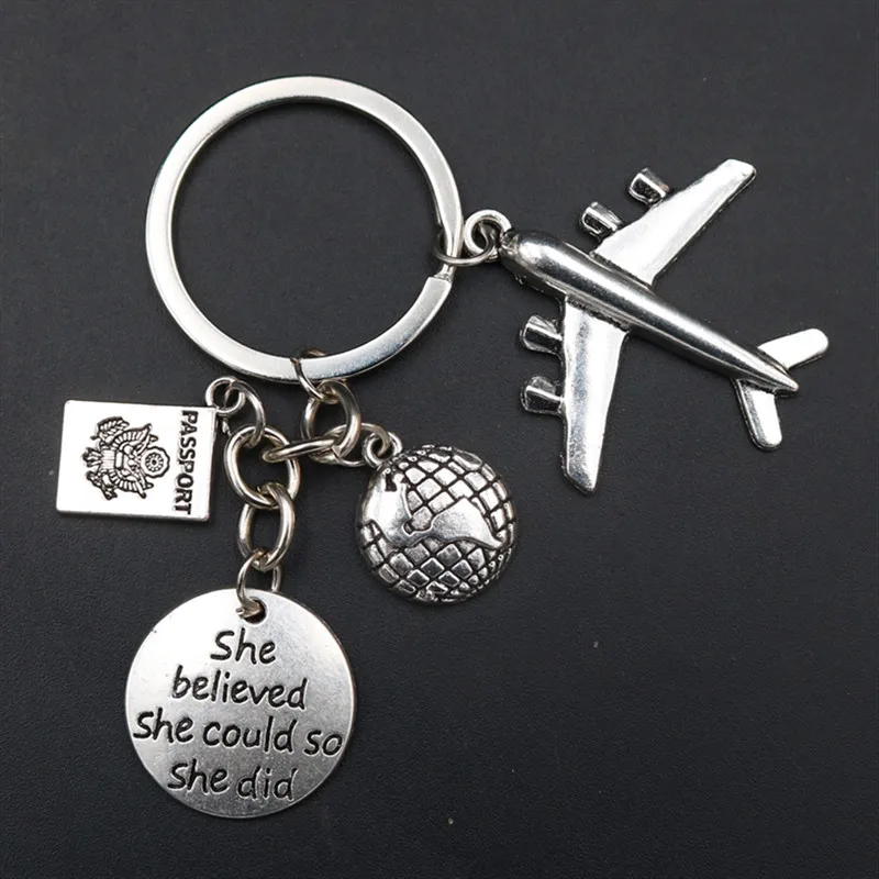 WKOUD 1pc Antique Silver She Believe He Could So he Did Charm Airplane & Passport & Map Keychain DIY Creative Couple Key Chain
WKOUD 1pc Antique Silver She Believe He Could So he Did Charm Airplane & Passport & Map Keychain DIY Creative Couple Key Chain