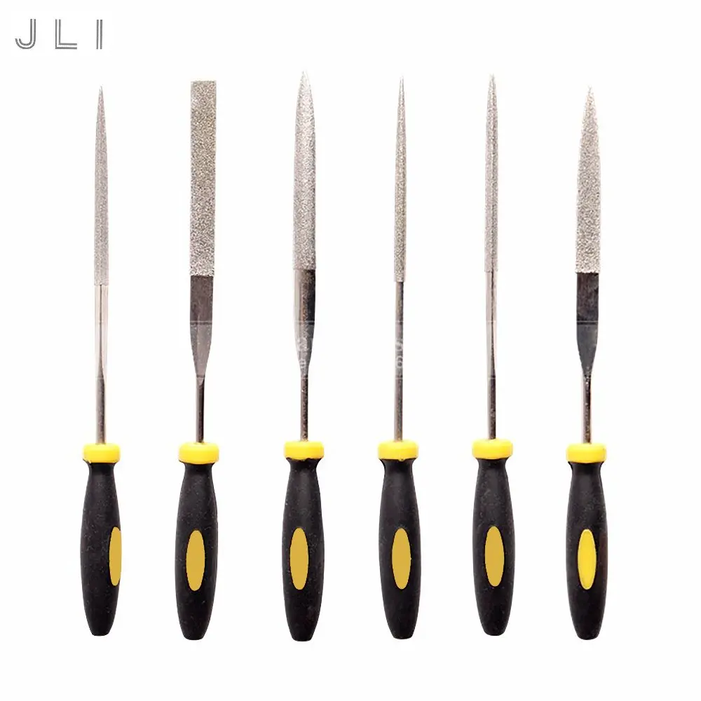 JLI 6Pcs 3*150mm Mini Diamond Needle Files Set Round Square Flat Triangle Taper Half Round Hand Tool Set
JLI 6Pcs 3*150mm Mini Diamond Needle Files Set Round Square Flat Triangle Taper Half Round Hand Tool Set