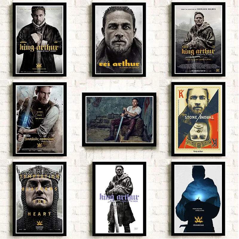 Белый постер из крафт бумаги King Arthur Legend of the sмеча Раскрашивание художественным