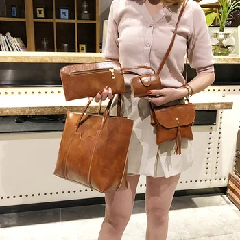 Dropshipping Female Handbags 2018 New Retro Four Sets of Composite Bags Solid Shoulder Crossbody Bags For Women
Dropshipping Female Handbags 2018 New Retro Four Sets of Composite Bags Solid Shoulder Crossbody Bags For Women
