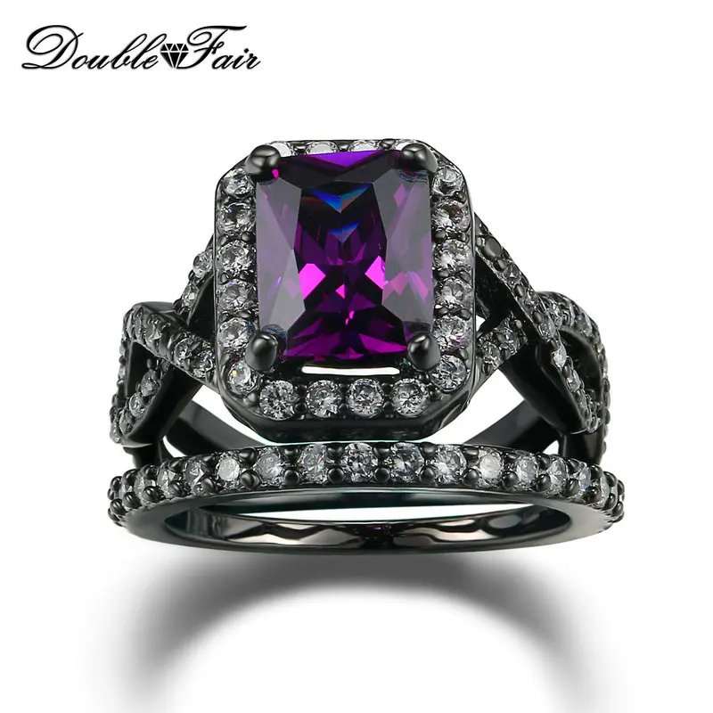Purple Crystal Fashion Ring Set Black Gold Color Crystal Engagement Jewelry Wedding Rings For Women DFR480
Purple Crystal Fashion Ring Set Black Gold Color Crystal Engagement Jewelry Wedding Rings For Women DFR480