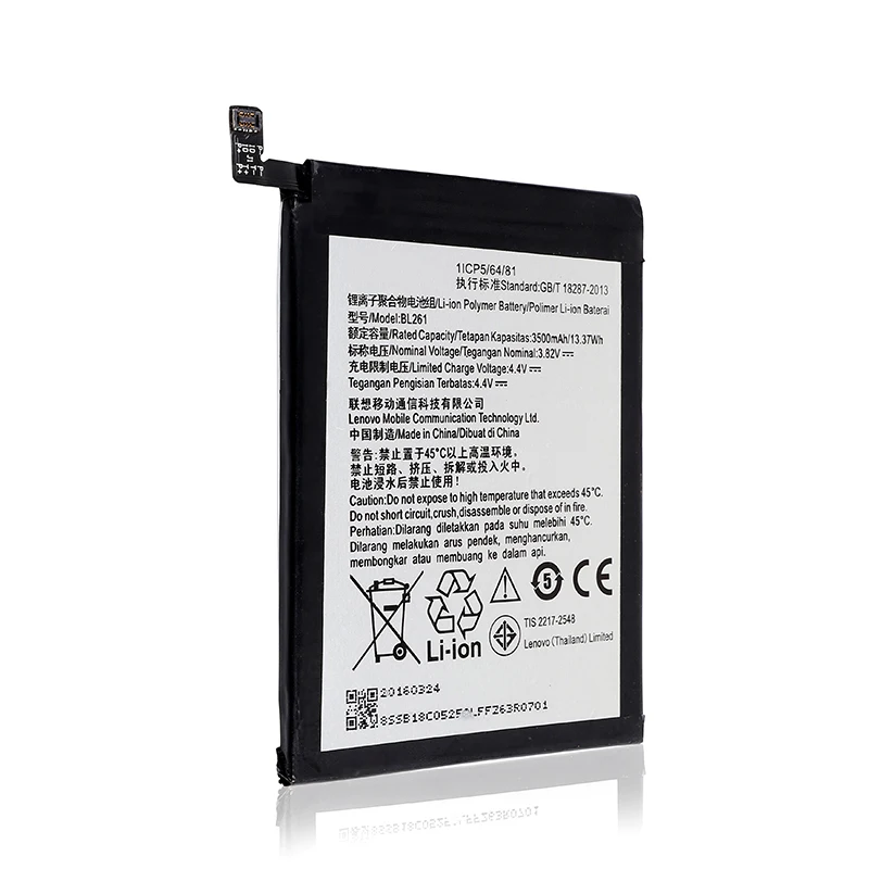 BL261 Replacement Battery For Lenovo Vibe K5 Note Lemon A7020a40 A7020a48 K52t38 K52e78 BL 261 3500mAh Mobile Phone Batteria
BL261 Replacement Battery For Lenovo Vibe K5 Note Lemon A7020a40 A7020a48 K52t38 K52e78 BL 261 3500mAh Mobile Phone Batteria