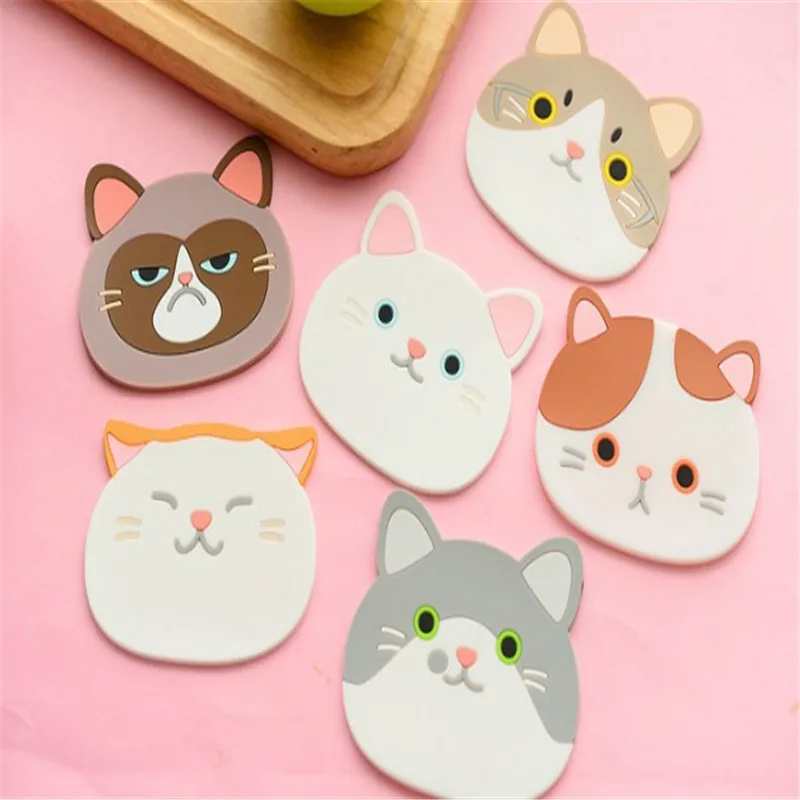 6Pcs/sets Cute Cat Shaped Tea Coaster Cup Holder Mat Silicone Coaster Pad Placemat Cushion Mug Tableware Board Game Supply
6Pcs/sets Cute Cat Shaped Tea Coaster Cup Holder Mat Silicone Coaster Pad Placemat Cushion Mug Tableware Board Game Supply