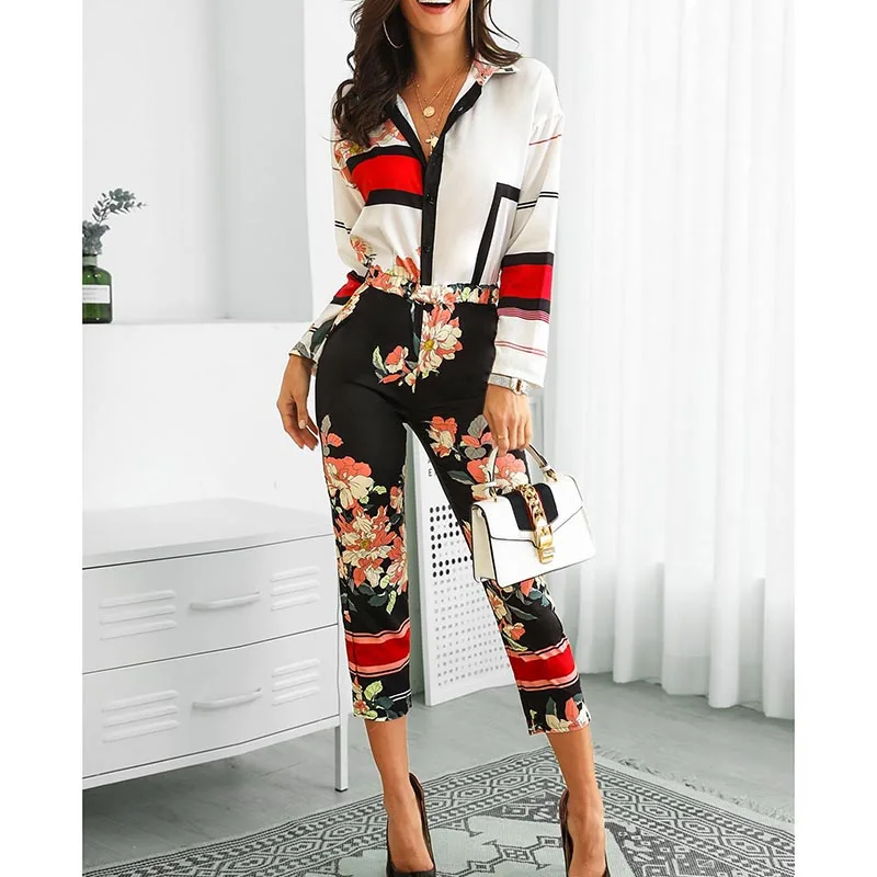 Floral Print Turn-Down Neck Long Sleeve Jumpsuit Women Fashion Elastic Waist Rompers And Jumpsuits Summer 2019 Overalls Femme
Floral Print Turn-Down Neck Long Sleeve Jumpsuit Women Fashion Elastic Waist Rompers And Jumpsuits Summer 2019 Overalls Femme