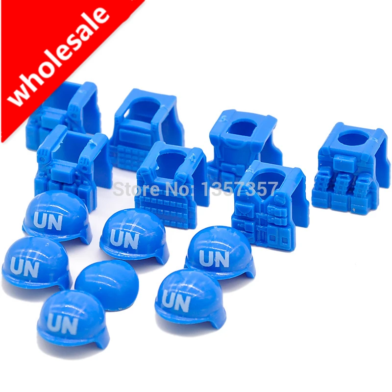 Wholesale 14pcs/set x 10set City SWAT Police Helmet Parts and Military UN Bulletproof Vest For Army Building Block Brick Toys
Wholesale 14pcs/set x 10set City SWAT Police Helmet Parts and Military UN Bulletproof Vest For Army Building Block Brick Toys