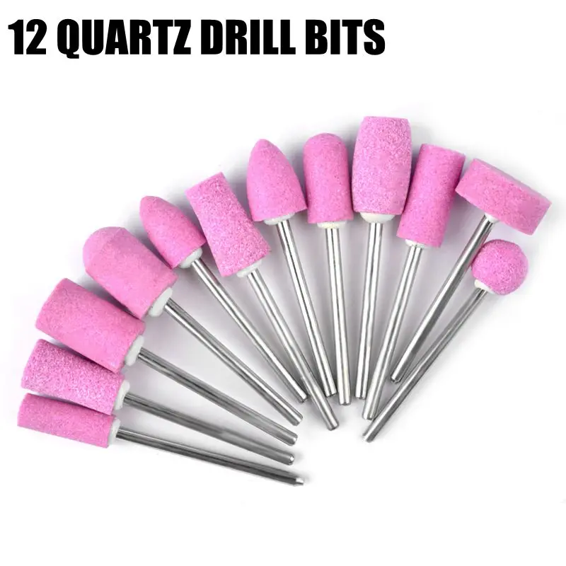 12 Types/lot Pink Quartz Nail Drill Bit Manicure Machine Rotary Electric Quartz Steel Nail Files Cutter Pedicure Tools
12 Types/lot Pink Quartz Nail Drill Bit Manicure Machine Rotary Electric Quartz Steel Nail Files Cutter Pedicure Tools