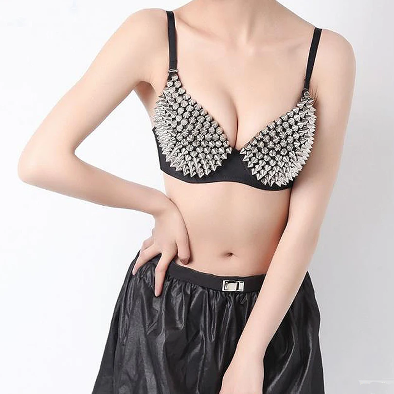Women New Punk Lady Goth Silver Studded Bra crop top Ultrathin Party Spike Rivet Metallic Punk Dance Bra
Women New Punk Lady Goth Silver Studded Bra crop top Ultrathin Party Spike Rivet Metallic Punk Dance Bra