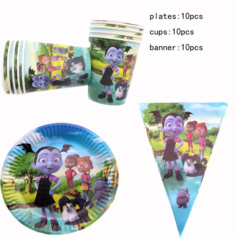 30Pcs Vampirina Girl Plates Cups Banners Girl birthday ideas Disposable Tableware Gifts Party Supplies Wedding Decoration
30Pcs Vampirina Girl Plates Cups Banners Girl birthday ideas Disposable Tableware Gifts Party Supplies Wedding Decoration
