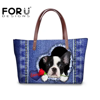 FORUDESIGNS Cute Bull Dog Women Bags High Quality 3D Denim Animal Prints Cross-body Tote Bags for Ladies Messenger Bags Feminine 
FORUDESIGNS Cute Bull Dog Women Bags High Quality 3D Denim Animal Prints Cross-body Tote Bags for Ladies Messenger Bags Feminine
