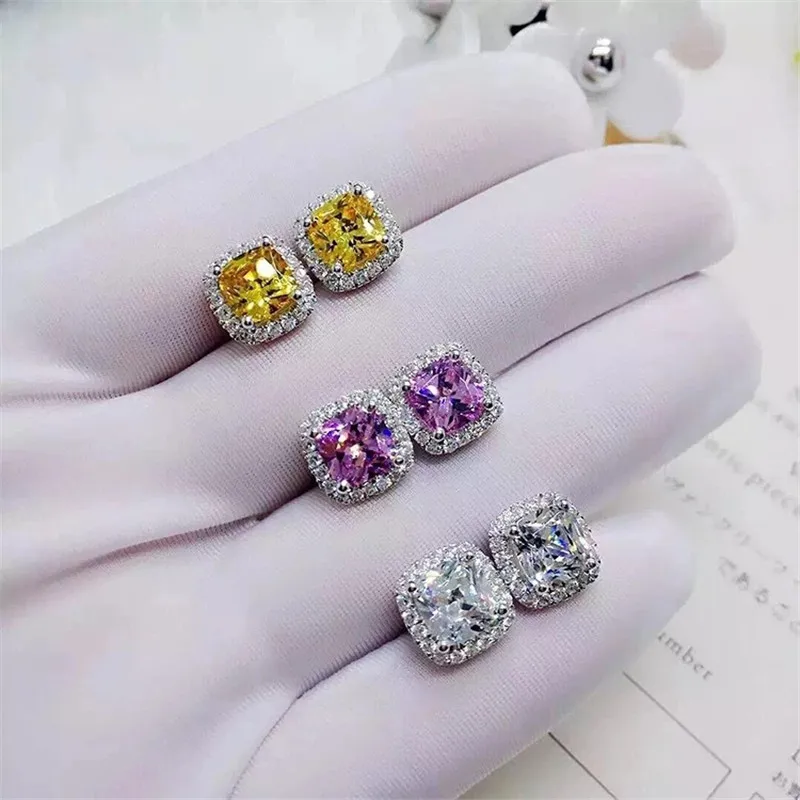 Luxury Women White Square Stud Earring With AAAAA Zircon 925 Silver Color Double Earrings For Women Fashion Jewelry
Luxury Women White Square Stud Earring With AAAAA Zircon 925 Silver Color Double Earrings For Women Fashion Jewelry