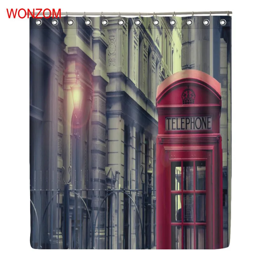 WONZOM Telephone Booth Shower Curtains Bathroom Waterproof Accessories With 12 Hooks For Decor Modern Landscape Bath Curtain
WONZOM Telephone Booth Shower Curtains Bathroom Waterproof Accessories With 12 Hooks For Decor Modern Landscape Bath Curtain