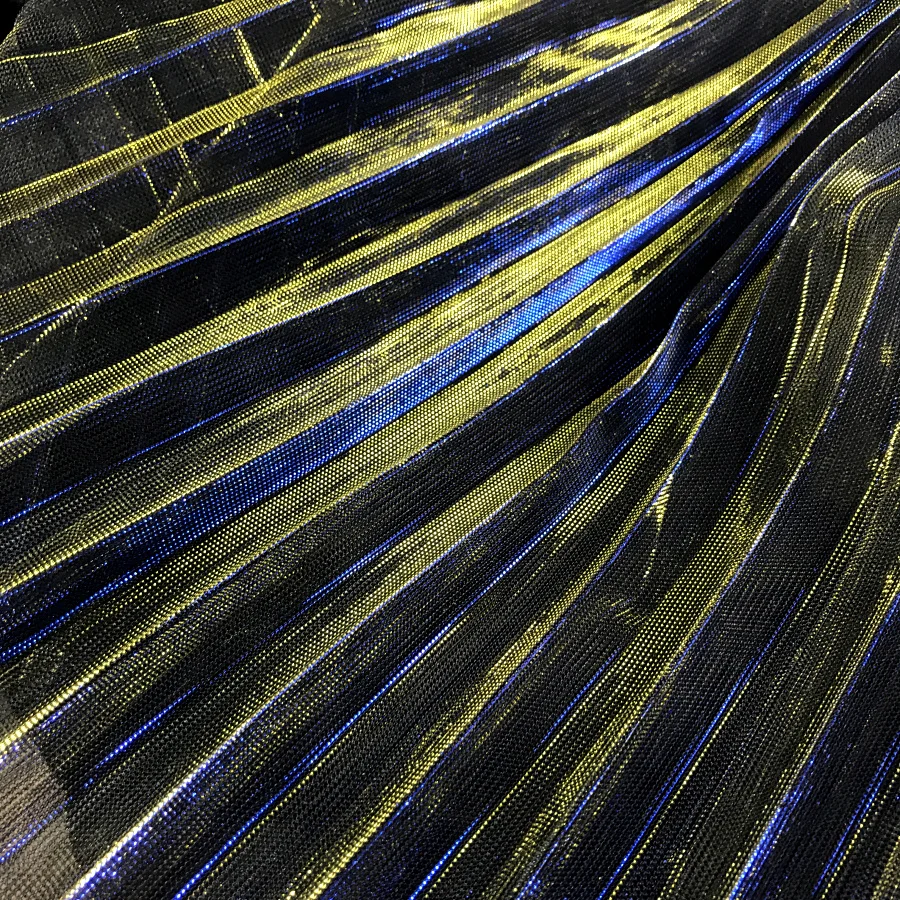 2 meters 150cm 59" width blue gold shiny pleated accordion mesh tulle fabric dress clothes materials MM439
2 meters 150cm 59" width blue gold shiny pleated accordion mesh tulle fabric dress clothes materials MM439