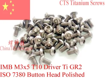 Titanium screws M3x4 M3x5 M3x6 M3x8 M3x10 Button Head Torx T10 Driver ISO 7380 Ti GR2 Polished 25 pcs
Titanium screws M3x4 M3x5 M3x6 M3x8 M3x10 Button Head Torx T10 Driver ISO 7380 Ti GR2 Polished 25 pcs
