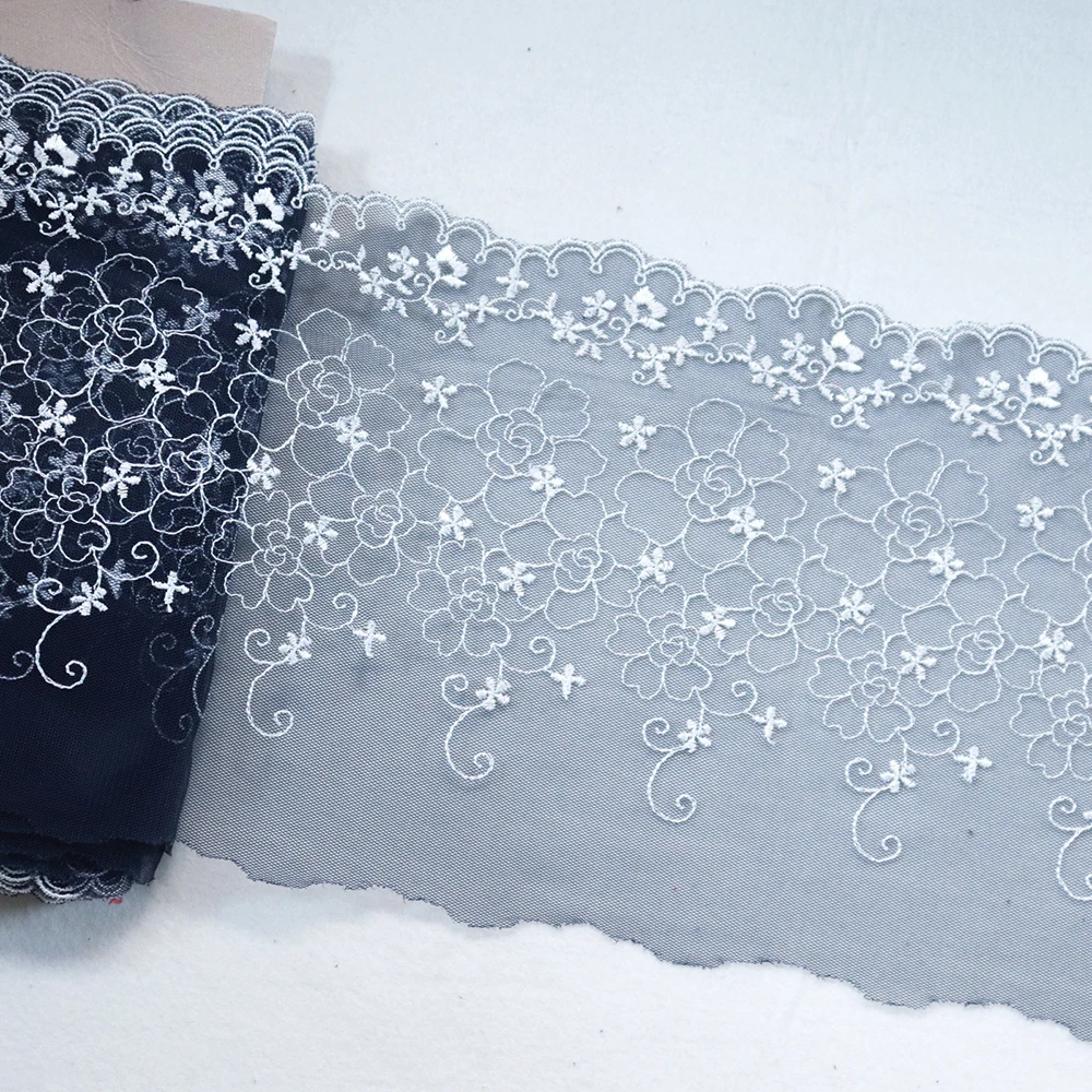1Meter 18 CM Width Embroidered lace Trim Tulle dark blue Mesh Embroidery Lace fabric dress bra doll's dress decoration DIY Craft
1Meter 18 CM Width Embroidered lace Trim Tulle dark blue Mesh Embroidery Lace fabric dress bra doll's dress decoration DIY Craft