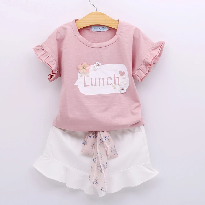 Children's Clothing Summer 2018 New Letter Flowers Short Sleeve+Printed Lace Shorts 2Pcs Suit Clothes For Girls Clothing Sets 
Children's Clothing Summer 2018 New Letter Flowers Short Sleeve+Printed Lace Shorts 2Pcs Suit Clothes For Girls Clothing Sets