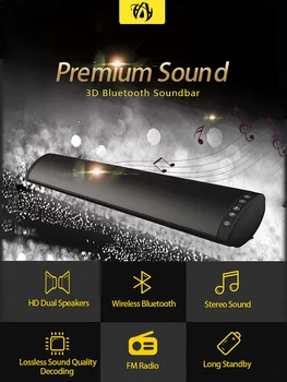 Column 20W Wireless Bluetooth Speaker Soundbar Speaker TV Sound Bar TF USB FM Support 3.5mm Fiber RCA With Wall Mount for Home
Column 20W Wireless Bluetooth Speaker Soundbar Speaker TV Sound Bar TF USB FM Support 3.5mm Fiber RCA With Wall Mount for Home