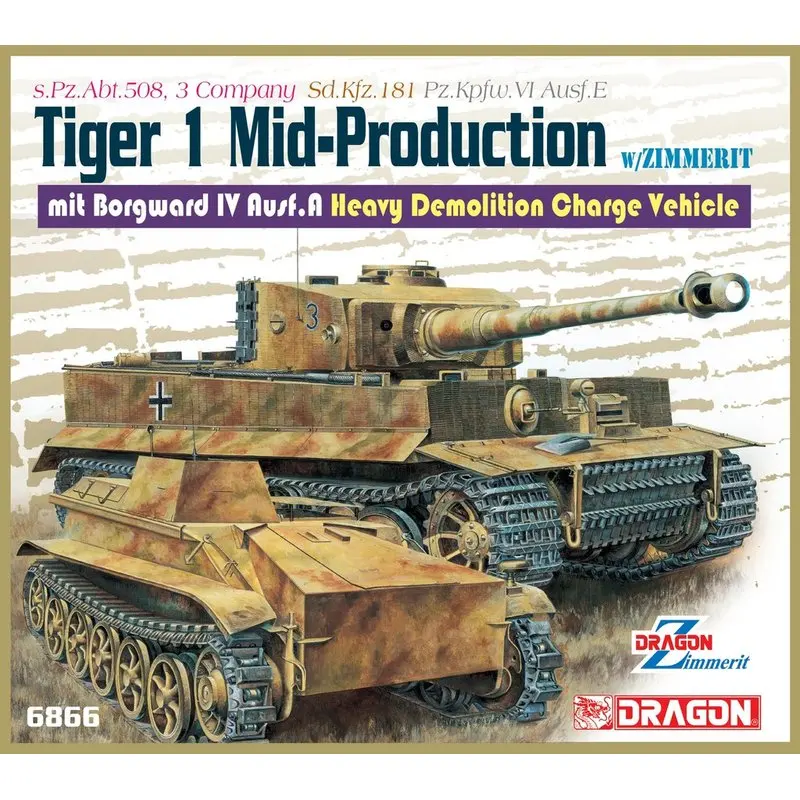 

DRAGON 6866 1/35 Tiger I Mid-Production (Bonus:Magic Track) & Borgward IV Ausf.A - Scale model Kit