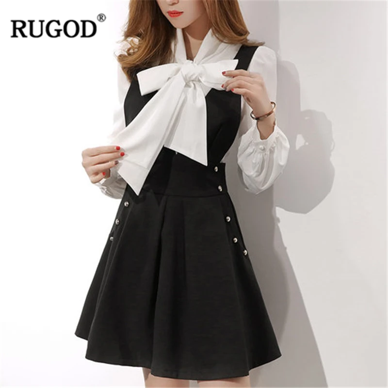 RUGOD 2019 New Fashion Female Sweet Lady Skirts Suit Sets V-Neck Lantern Sleeve Bow Tops Sets Knee-Length Solid Skirts For Women 
RUGOD 2019 New Fashion Female Sweet Lady Skirts Suit Sets V-Neck Lantern Sleeve Bow Tops Sets Knee-Length Solid Skirts For Women
