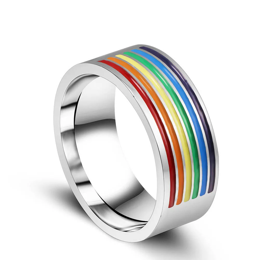 2018 new fashion Rainbow Ring Stainless Steel Men Biker Man Gay Women Ring Championship rings
2018 new fashion Rainbow Ring Stainless Steel Men Biker Man Gay Women Ring Championship rings
