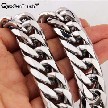 Miami Cuban Chains For Men Hip Hop Jewelry Wholesale Silver Color Thick Stainless Steel Big Chunky Necklace 11MM/13MM/16mm/21mm
Miami Cuban Chains For Men Hip Hop Jewelry Wholesale Silver Color Thick Stainless Steel Big Chunky Necklace 11MM/13MM/16mm/21mm