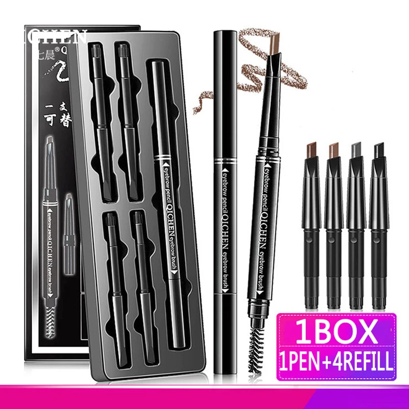 Double-end Delicate Shaping Eyebrow Pencil Make-up Suit 1Pcs EyeBrow Pen+4Pcs Refills Multichoice Template Durable Waterproof
Double-end Delicate Shaping Eyebrow Pencil Make-up Suit 1Pcs EyeBrow Pen+4Pcs Refills Multichoice Template Durable Waterproof