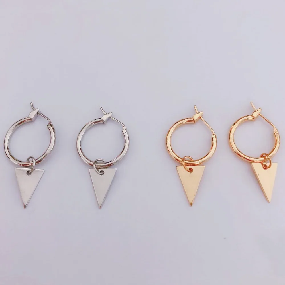 New Copper Simple Gold Silver Geometric Triangle Drop Earrings Gypsy Girl Women Mens Punk Fashion Earrings Hoop Jewelry Brincos 
New Copper Simple Gold Silver Geometric Triangle Drop Earrings Gypsy Girl Women Mens Punk Fashion Earrings Hoop Jewelry Brincos
