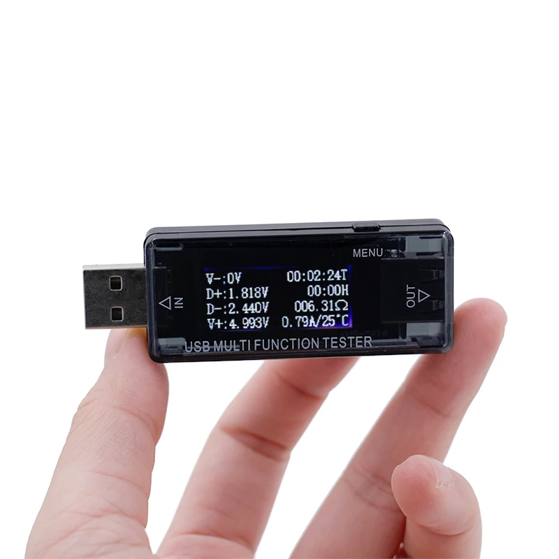 Pantalla LCD a color digital Probador USB Voltaje Corriente probador Cargador USB Probador Medidor de potencia Sincronizaci/ón Amper/ímetro