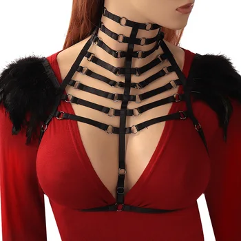 Steampunk Feather Harness Bralette Shoulder Wings Strap Cage Bra Plus Size Body Bondage Lingerie Goth Fetish Exotic Cosplay Wear
Steampunk Feather Harness Bralette Shoulder Wings Strap Cage Bra Plus Size Body Bondage Lingerie Goth Fetish Exotic Cosplay Wear