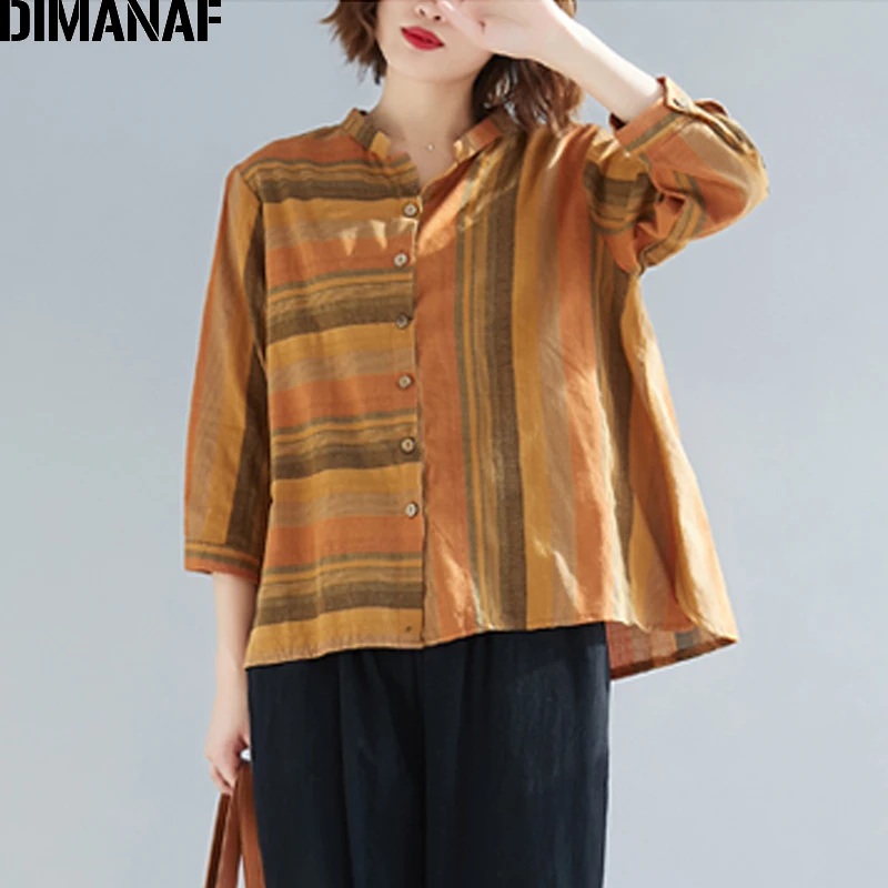 DIMANAF Plus Size Women Blouse Shirts Lady Tops Linen Striped Vintage Loose Female Clothes 2019 Spring Summer Casual Cardigan
DIMANAF Plus Size Women Blouse Shirts Lady Tops Linen Striped Vintage Loose Female Clothes 2019 Spring Summer Casual Cardigan